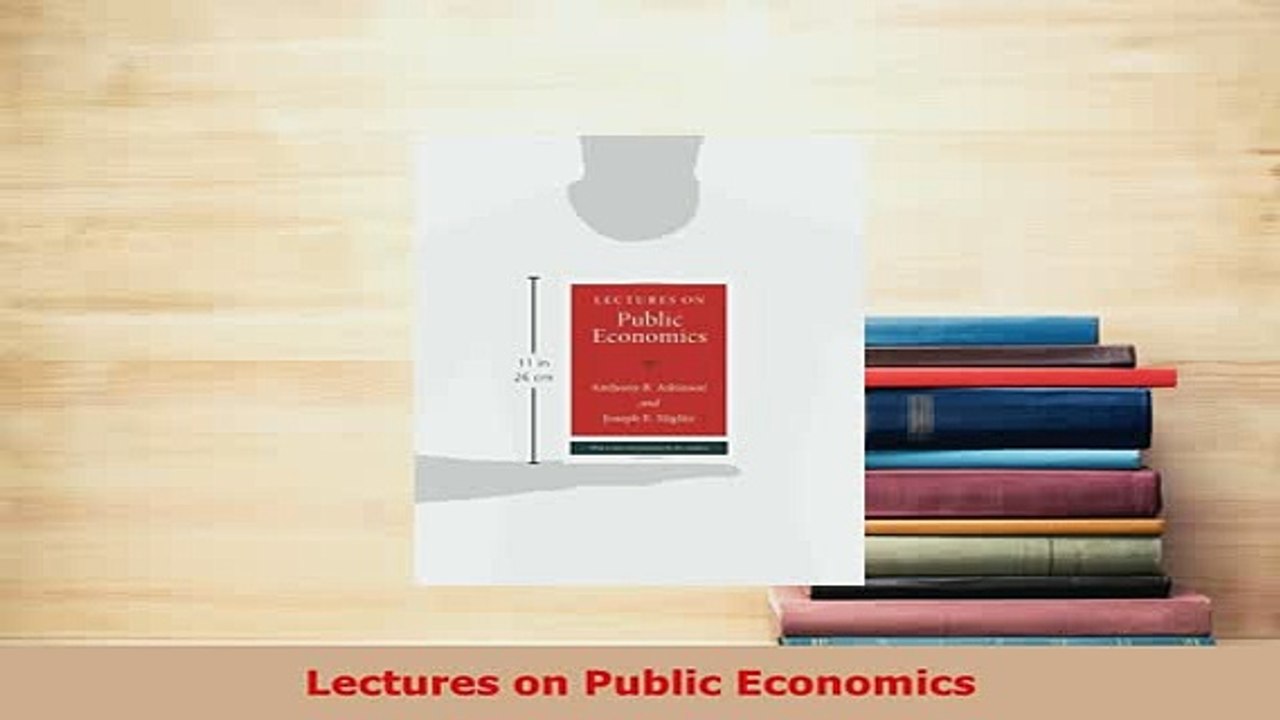 PDF  Lectures on Public Economics Download Full Ebook