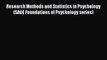 [PDF] Research Methods and Statistics in Psychology (SAGE Foundations of Psychology series)