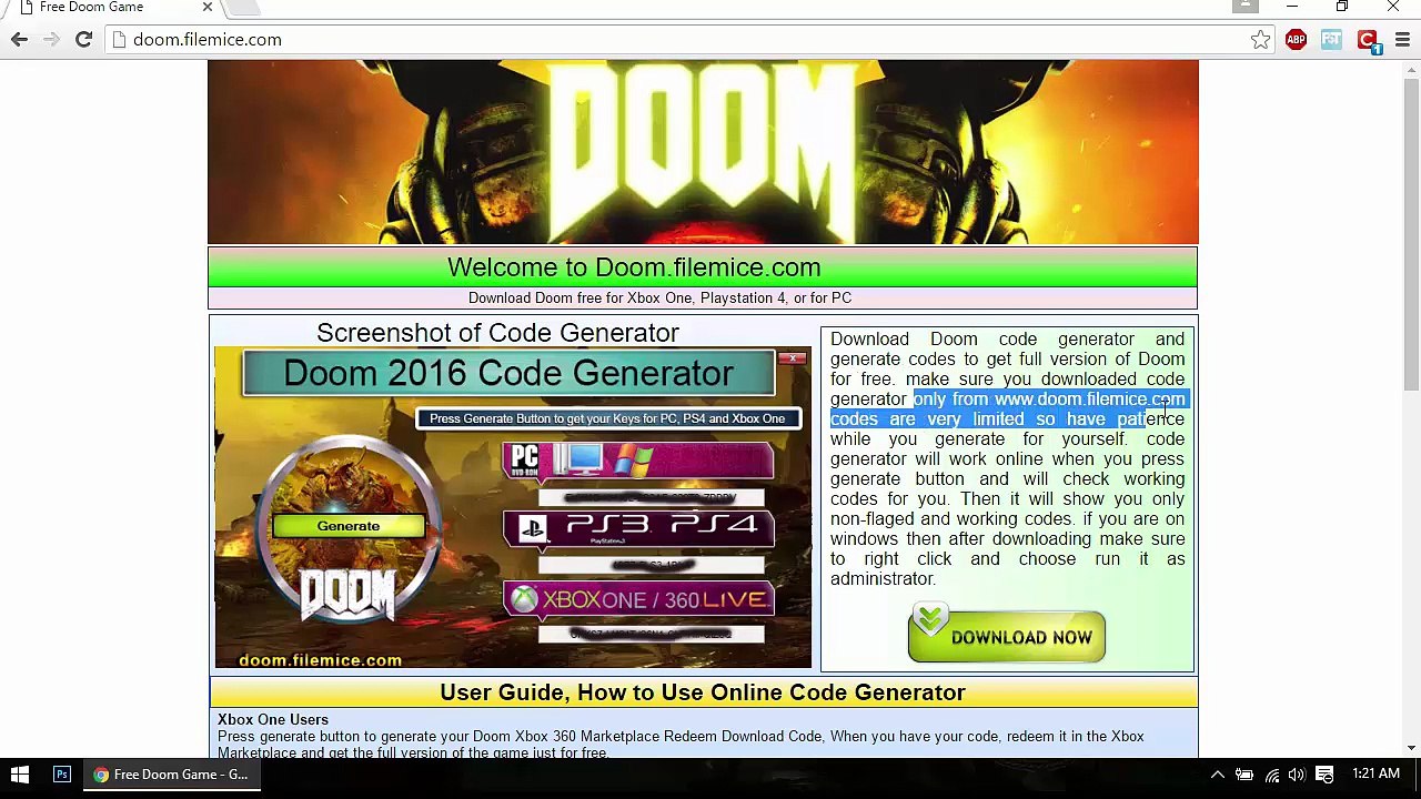 Doom 2016 Free PS4 Voucher Codes