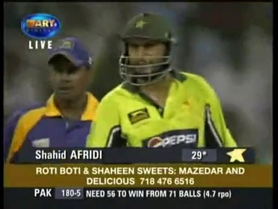 Shahid Afridi 4 4 6 6 6 6 in  one over
