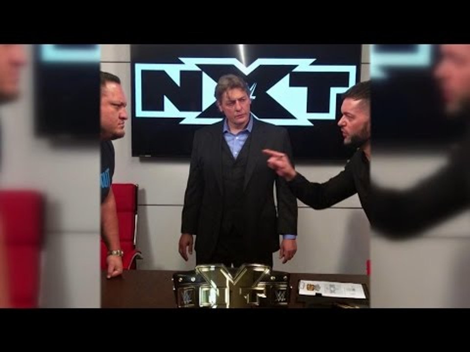 Samoa Joe & Finn Bálor sign the contract for their Steel Cage Match- WWE NXT, May 17, 2016