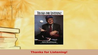PDF  Thanks for Listening Free Books
