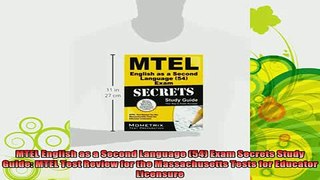 best book  MTEL English as a Second Language 54 Exam Secrets Study Guide MTEL Test Review for the