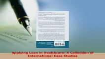 Read  Applying Lean in Healthcare A Collection of International Case Studies Ebook Free