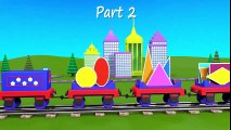 Shapes for kids kindergarten children grade 1. Learn about 2D Shapes with Choo-Choo Train - part 2 | HD