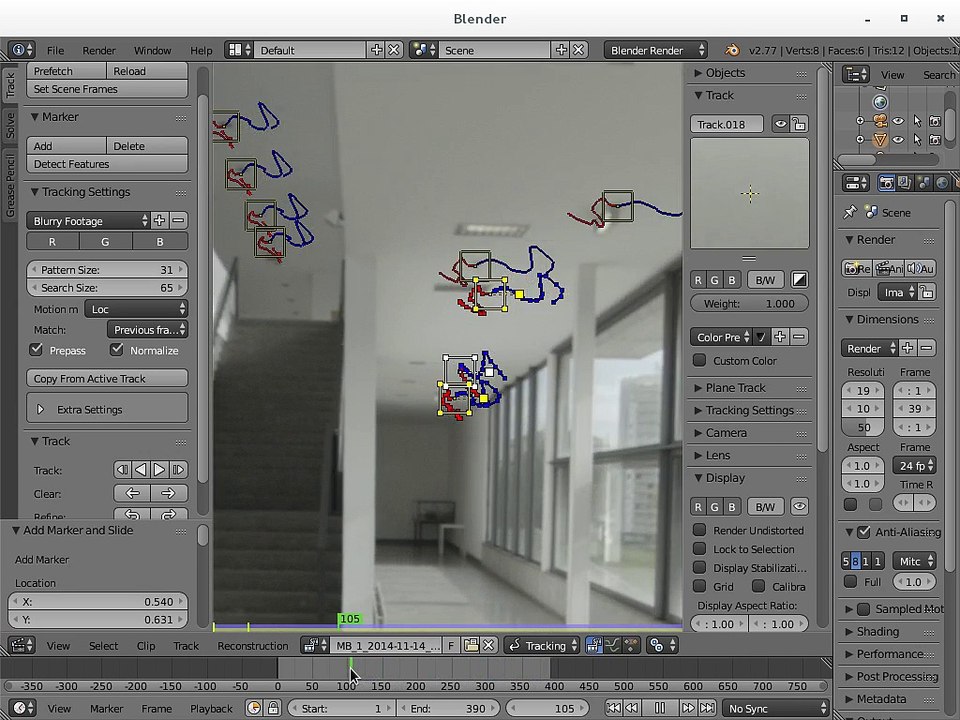 motion tracking exercise - recontrução do movimento de câmara