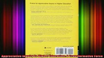 free pdf   Appreciative Inquiry in Higher Education A Transformative Force