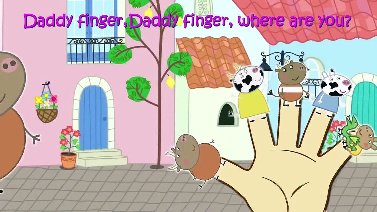Peppa Pig Cow 4 Finger Family \ Nursery Rhymes Lyrics