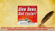 PDF  Slow Down Sell Faster Understand Your Customers Buying Process and Maximize Your Sales Download Online