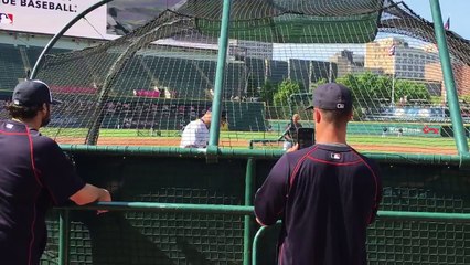 UFC Champ Stipe Miocic Hits A Homerun During Cleveland Indians Batting Practice