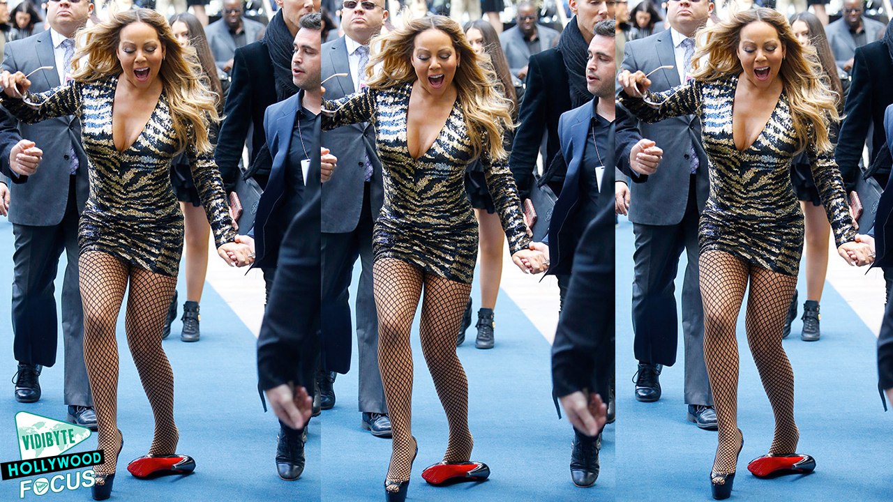 Mariah Carey Trips and Loses Shoe At NBC Upfronts