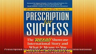 For you  Prescription for Success The Rexall Showcase International Story and What It Means to You