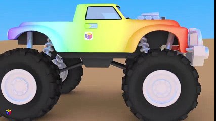 Monster trucks for children kids. Construction game: building a monster truck. Monster truck show. | HD