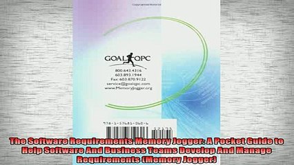 READ book  The Software Requirements Memory Jogger A Pocket Guide to Help Software And Business Full Free