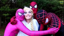 Frozen Elsa Ghost Prank! w_ Spiderman, Pink Spidergirl, Anna, Ariel & Elsa Mermaids & Maleficent -)