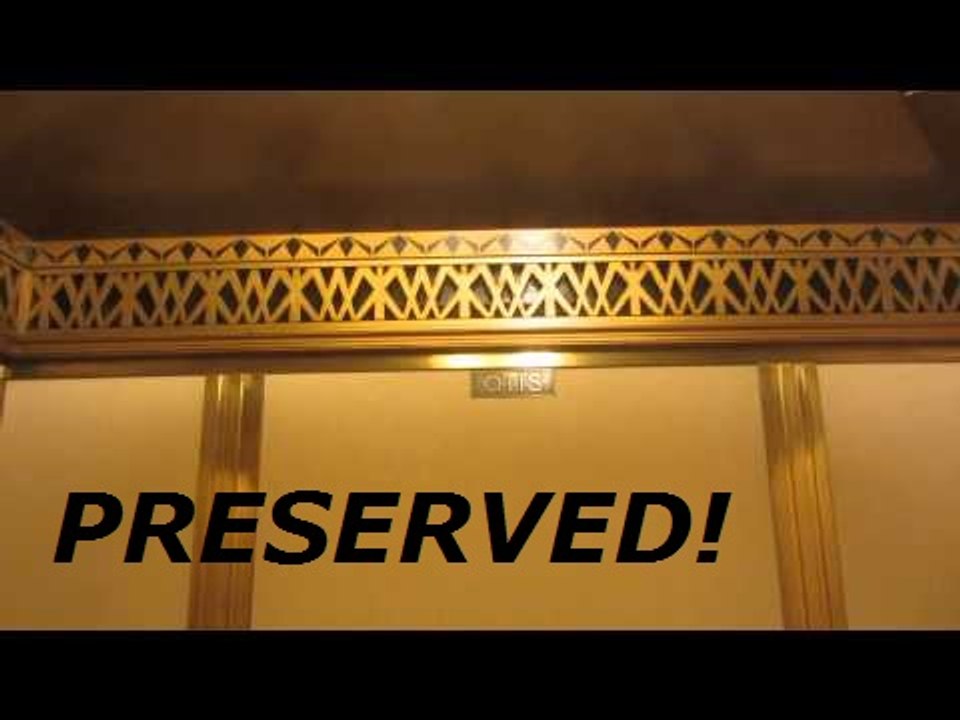 Old gated OTIS hydraulic traction elevator at Joslyn Art Museum, Omaha NE