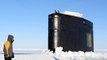 US Nuclear Submarine Surfaces through Ice in the Arctic Ocean