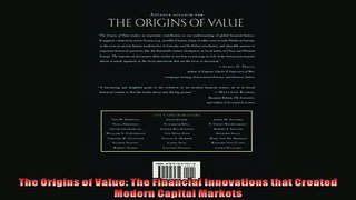 Most popular  The Origins of Value The Financial Innovations that Created Modern Capital Markets