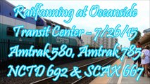 Amtrak, Coaster, and Metrolink in Oceanside, CA - 7/26/15