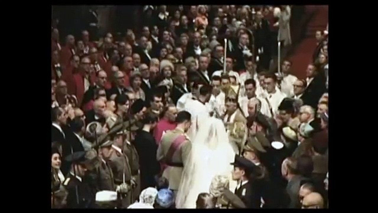 Scenes from wedding of King Baudouin to Queen Fabiola 15 December 1960