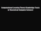 Read Computational Learning Theory (Cambridge Tracts in Theoretical Computer Science) Ebook