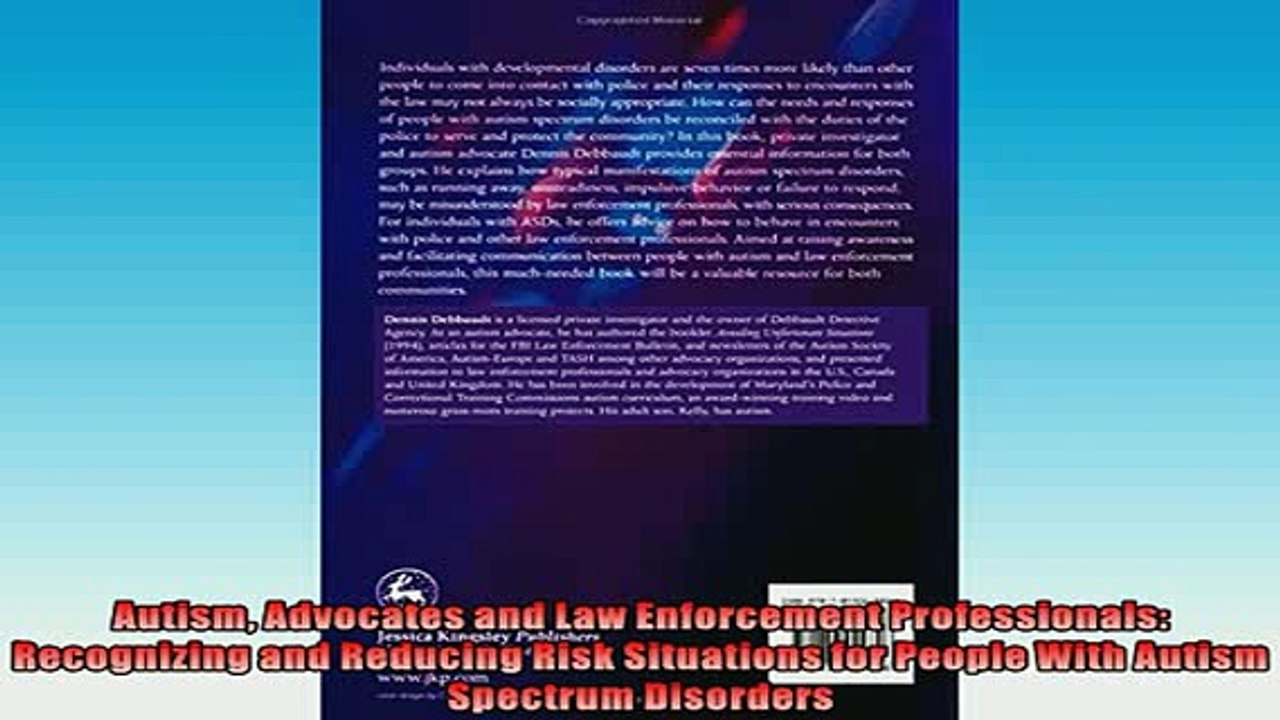 READ book  Autism Advocates and Law Enforcement Professionals Recognizing and Reducing Risk  FREE BOOOK ONLINE