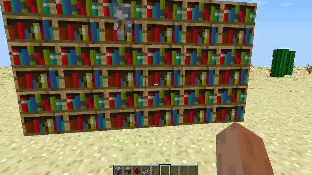 Minecraft Hidden BookShelf Piston Door Tutorial