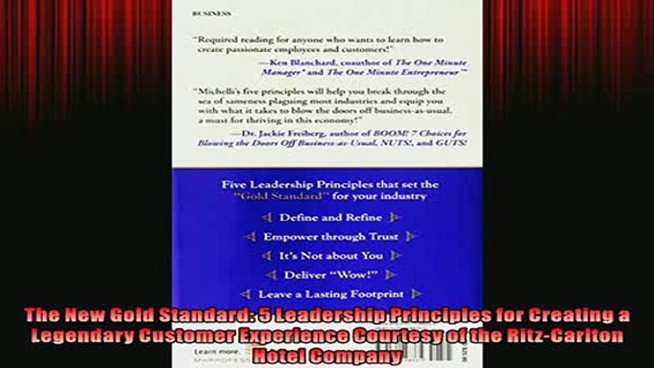 FREE PDF  The New Gold Standard 5 Leadership Principles for Creating a Legendary Customer  BOOK ONLINE