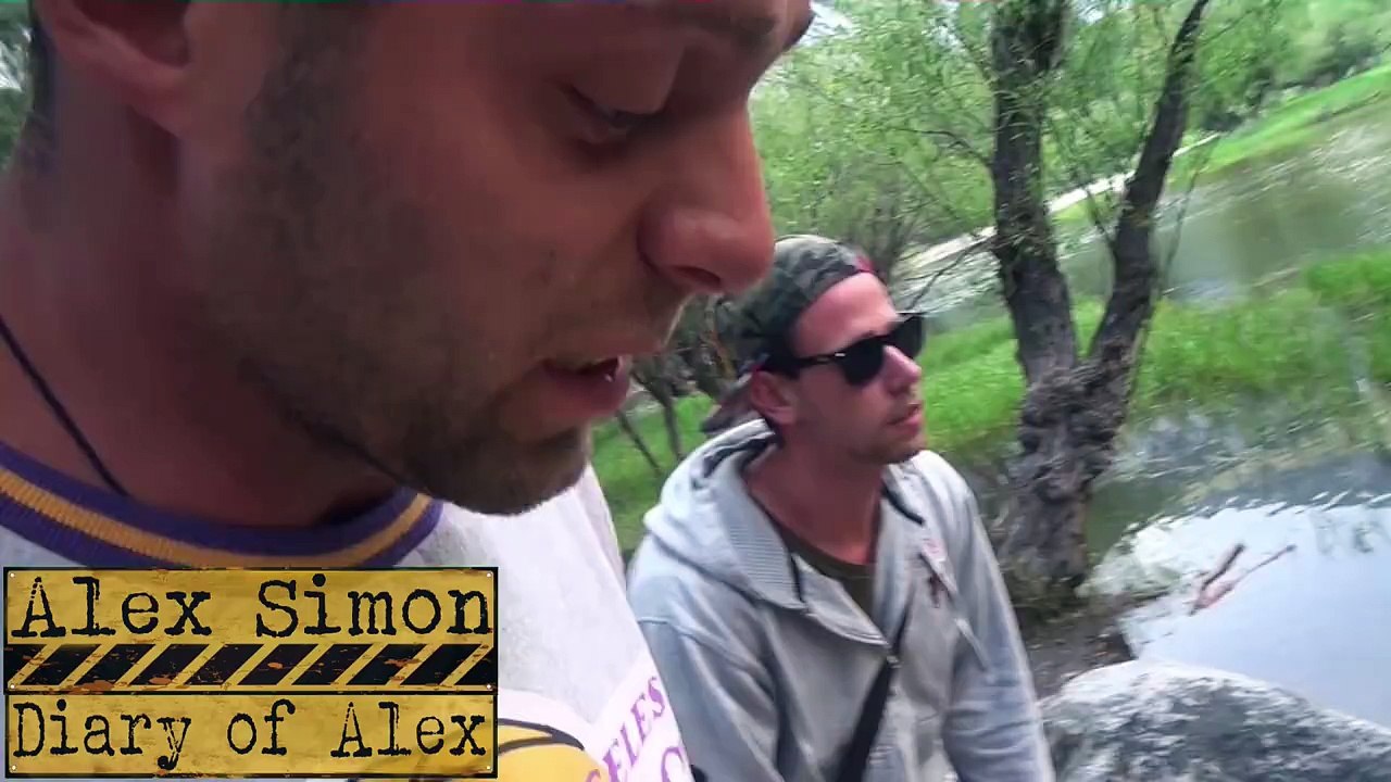 Crossing a lake in the Yosemite National Park