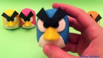 Learn Colours with Play Dough Angry Birds Surprise Toys !!! Minions and Lego Toys