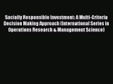 Read Socially Responsible Investment: A Multi-Criteria Decision Making Approach (International