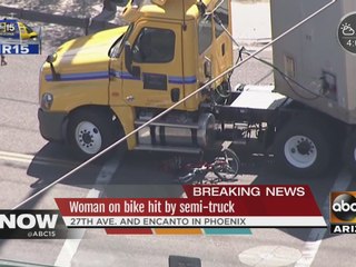 Cyclist hospitalized after crash with UPS semi