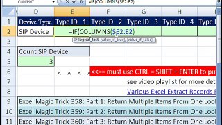 Excel Magic Trick 360_ Part 3_ Return Multiple Items From One Lookup Value for Row w Formula