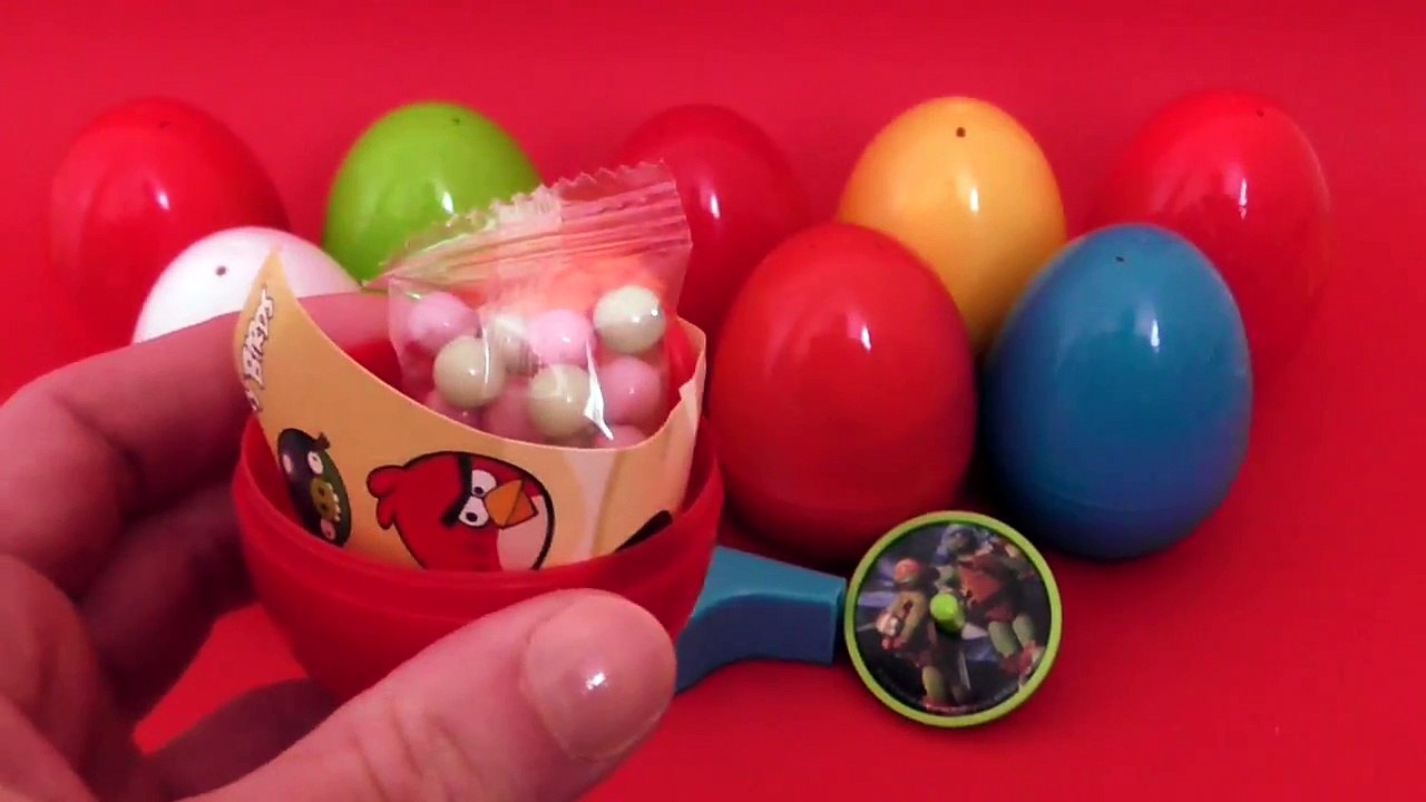 Colored Surprise Eggs  Spider-Man Disney Cars Disney Planes Angry Birds Super-Mario