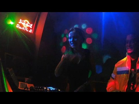 DJ Kaos Kitten Whipping Up The Crowd Into The Music Frenzy!!!