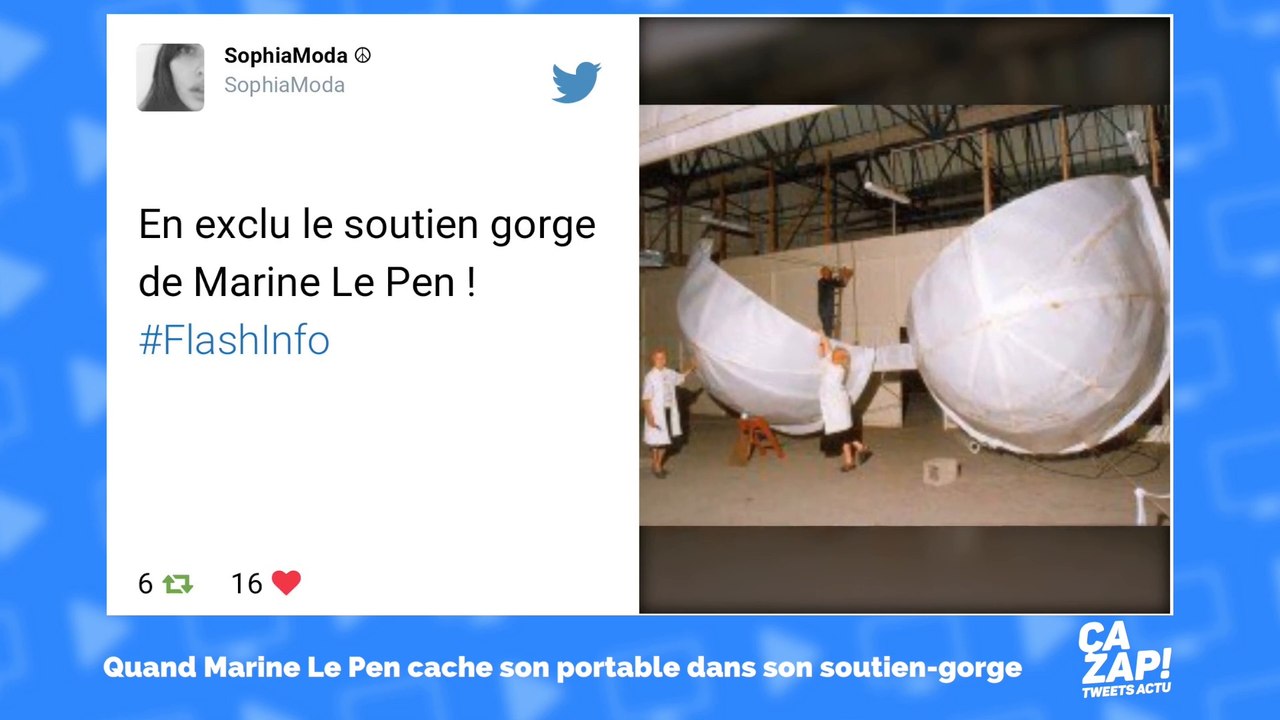 L'affaire du téléphone caché dans le soutien-gorge de Marine Le Pen inspire les internautes !