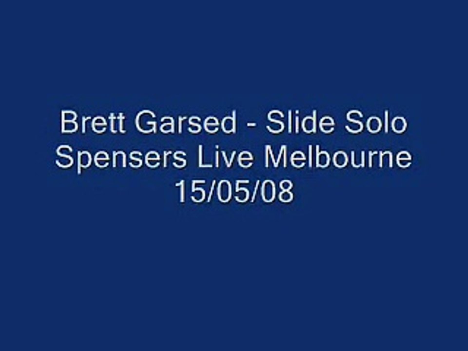 Brett Garsed Spensers Live - Slide Solo 15/05/08