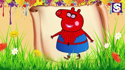 Peppa Pig Spider Man Finger Family Nursery Rhymes for kids Simple Songs