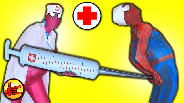 SPIDERMAN vs DOCTOR PINK SPIDERGIRL Spiderman is Sick! DOCTOR Funny Superheroes in Real Life SHMIRL (1080p)