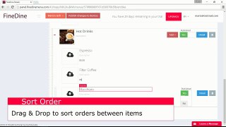 How sort order menu items and categories on tablet menus?