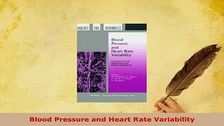 PDF  Blood Pressure and Heart Rate Variability Free Books