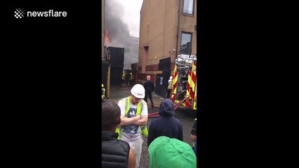 Huge building fire in east London is visible from miles away