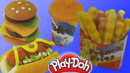 Dough Burger Seti Oyun Hamuru Hamburger Patates Kızartması Sosis Yapımı