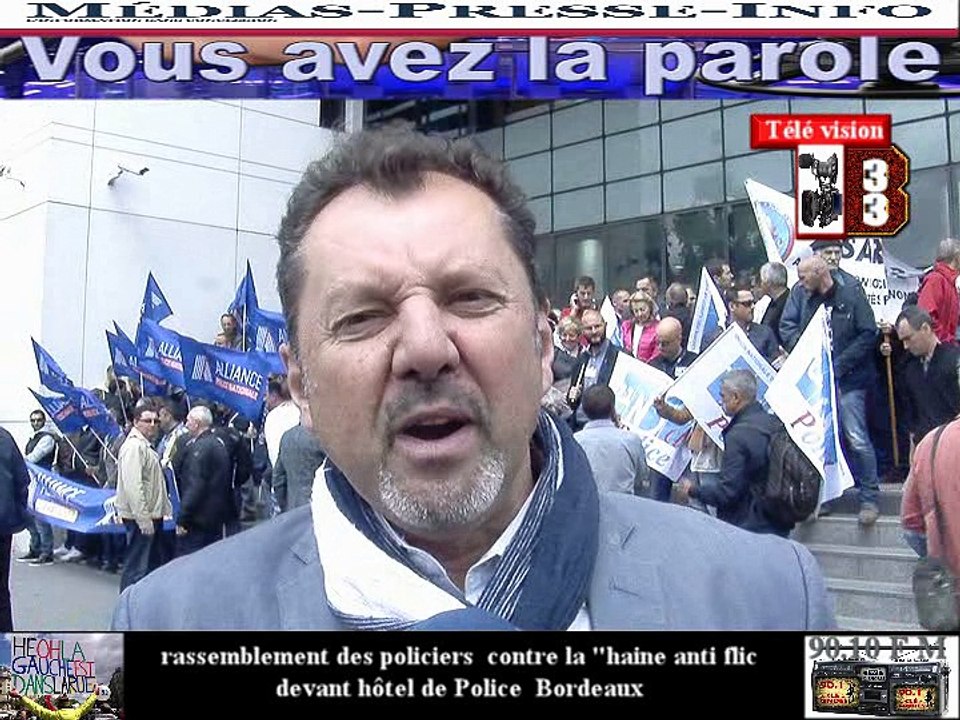 Télévision-Bordeaux-33 les policiers dénonce la  haine anti flic Bordeaux
