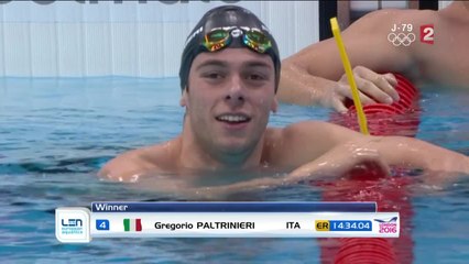 Record d'Europe pour le phénomène Gregorio Paltrinieri, champion d'Europe du 1500m