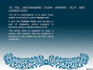 To Kill Mockingbird Essay Writing Plot and Characters