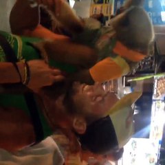 Posing with this cute monkey