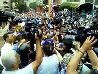 Así llegó el rector Luis Emilio Rondón a la marcha opositora