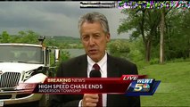 High speed chase ends when suspect flees into pond