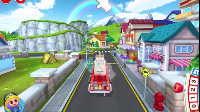 Пожарная машина мультик.Пожарная часть и отважные герои пожарные тушат пожар.